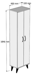BODOL0102 Fürdőszobai magas szekrény Atlanti fenyő