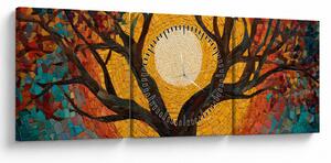 Kép - Nap az élet fájának koronájában (órával) (90x30 cm)