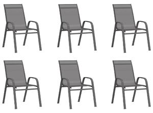 VidaXL 6 db szürke textilén rakásolható kerti szék