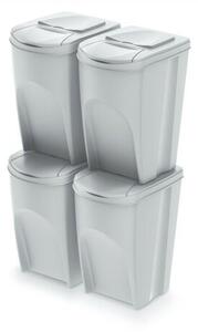 Sortibox szelektált hulladékgyűjtő 35 l, 4 db, hamuszürke