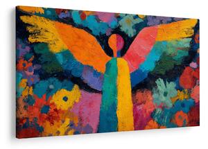 Kép - Absztrakt angyal virágokkal (90x60 cm)