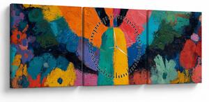 Kép - Absztrakt angyal virágokkal (órával) (90x30 cm)