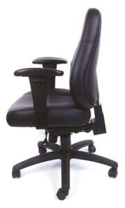 Irodai szék, állítható karfával, fekete, puha bonded bőrborítás, fekete lábkereszt, MAYAH Super Champion (BBSZVV45)