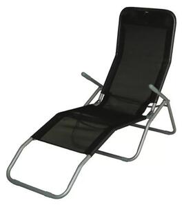 Strend Pro Jamaica napozóágy, 140 x 60 x 95 cm, fekete, összecsukható fémvázas kialakítás, állítható pozícióval, légáteresztő hálós fekvőfelülettel