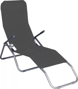 Strend Pro Jamaica napozóágy, 140 x 60 x 95 cm, sötétszürke, összecsukható fémvázas kialakítás, állítható pozícióval, légáteresztő hálós fekvőfelülettel