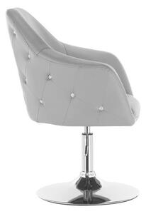 HC547N Szürke modern műbőr szék krómozott lábbal