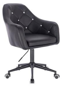HC830K Fekete modern műbőr szék fekete lábbal