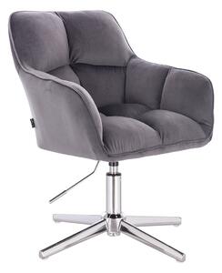 HR550CROSS Grafit modern velúr szék krómozott lábbal