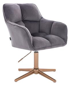 HR550CROSS Grafit modern velúr szék arany lábbal