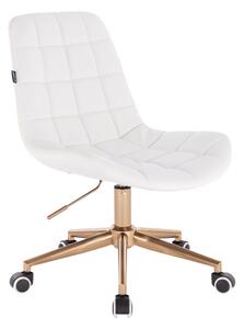 HR590K Fehér modern műbőr szék arany lábbal