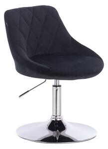 HR1054N Fekete modern velúr szék krómozott lábbal
