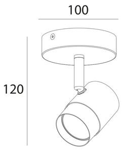 Lámpa Mennyezeti lámpatest ORIO, aluminium, 11.6x5.6x11.5, IP20, 1*GU10, max. 50W, kör, fehér
