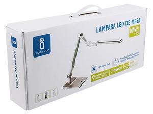 LED asztali lámpa lakk ezüst 10W érintős-fényerő és színhőmérséklet szabályozható