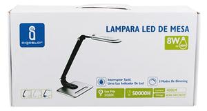 LED asztali lámpa lakk fehér 8W érintős-fényerőszabályozható