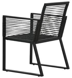VidaXL 4 db fekete kerti kötél rattan kerti szék