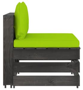 VidaXL szürke impregnált fa elemes középső kanapé párnákkal