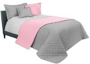 Kiváló minőségű ágytakaró franciaágyra szürke-rózsaszín 220 x 240 cm