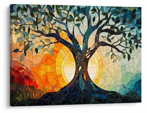 Kép – Mozaik – nap és fa I. (70x50 cm)