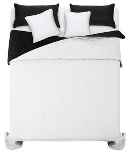 Fekete-fehér kétoldalas steppelt ágytakaró 200 x 220 cm