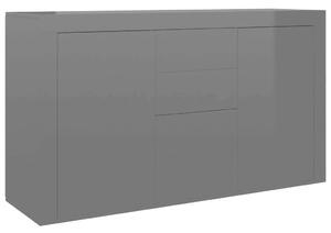 VidaXL magasfényű szürke forgácslap tálalószekrény 120 x 36 x 69 cm