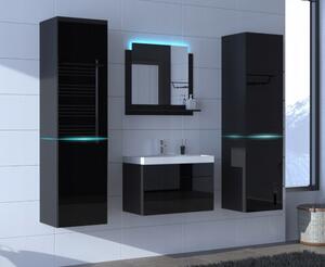 Venezia Alius A31 fürdőszobabútor szett + mosdókagyló + szifon (magasfényű fekete)