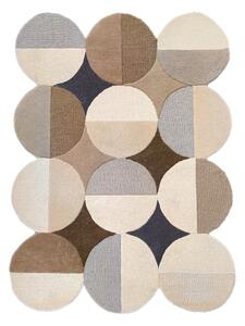 Szürkésbézs kézi szövésű gyapjú szőnyeg 160x230 cm Mia Ellipse – Flair Rugs