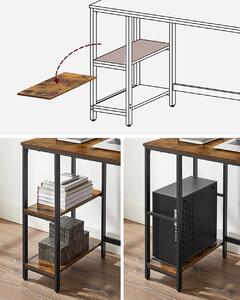 Íróasztal / számítógépasztal polcokkal - Vasagle Loft - 100 x 50 cm