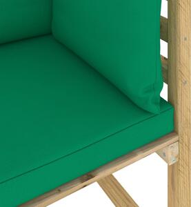 VidaXL zöld impregnált fenyőfa kerti sarok kanapé párnákkal