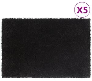 5 db fekete rojtos kókuszrost lábtörlő 40 x 60 cm