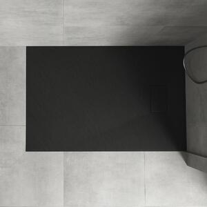 Welland kőhatású zuhanytálca szifonnal 70 x 90 cm - fekete (GT-9070SS)