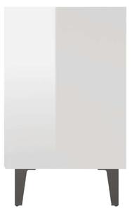 VidaXL magasfényű fehér éjjeliszekrény fém lábakkal 40x30x50 cm