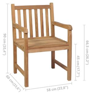VidaXL 4 db tömör tíkfa kültéri szék