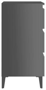 VidaXL magasfényű fekete éjjeliszekrény fémlábakkal 40 x 35 x 69 cm