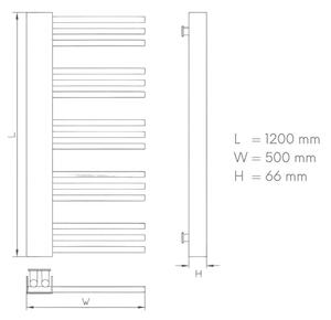 Design radiátor NERO Italia UC15003 - 50 x 120 cm