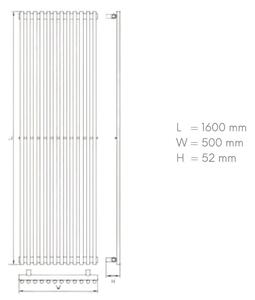 Design radiátor NERO Italia MX01007 - 50 x 160 cm