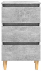 VidaXL betonszürke éjjeliszekrény tömör fa lábakkal 40 x 35 x 69 cm