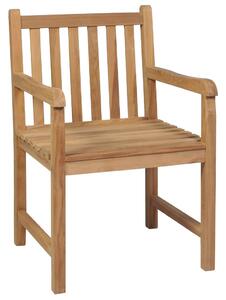 VidaXL 2 db tömör tíkfa kerti szék krémfehér párnával