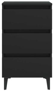 VidaXL fekete éjjeliszekrény fémlábakkal 40 x 35 x 69 cm