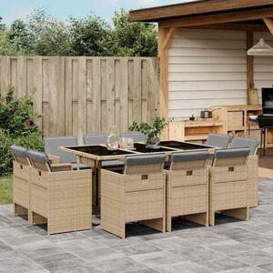 VidaXL Polyrattan Kerti Étkezőgarnitúra - 11 részes