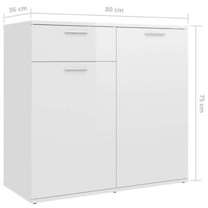 VidaXL magasfényű fehér forgácslap tálalószekrény 160 x 36 x 75 cm