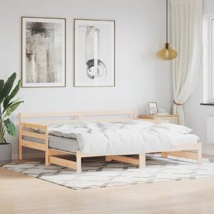 Tömör fenyőfa kihúzható kanapéágy 90 x 200 cm