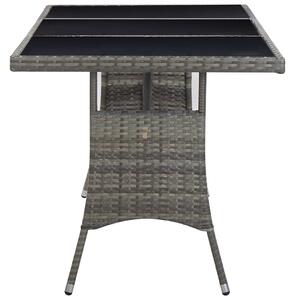 VidaXL szürke polyrattan kerti asztal 170 x 80 x 74 cm
