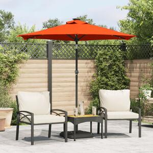 VidaXL terrakotta kerti napernyő LED-del és acél rúddal 225x225x212 cm