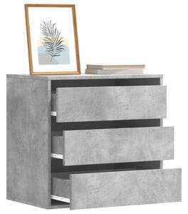 Betonszürke szerelt fa fiókos sarokszekrény 60 x 41 x 58 cm