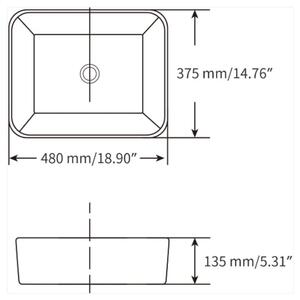 Welland UC-10 pultra építhető mosdókagyló - 48 x 37 cm - fehér