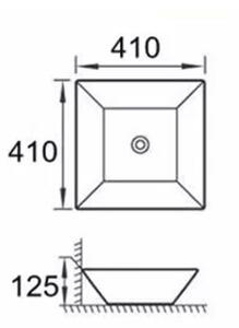 Welland UC-26 pultra építhető mosdókagyló - 41 x 41 cm - fehér