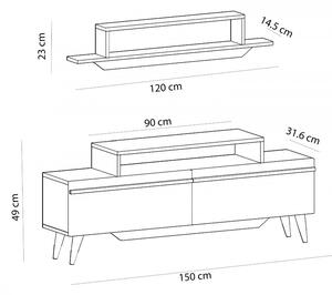 MC607227 Nappali bútor szett Tölgy Antracit