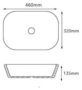 Welland UC-15 pultra építhető mosdókagyló - 46 x 32 cm - márvány mintás
