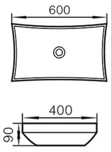 Welland UC-36 pultra építhető mosdókagyló - 60 x 40 cm - fehér