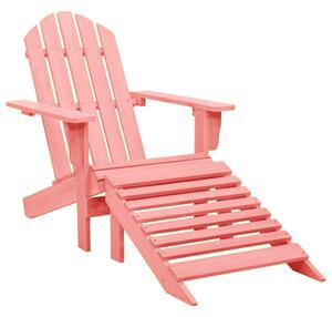 VidaXL rózsaszín tömör fenyő adirondack szék zsámollyal és asztallal